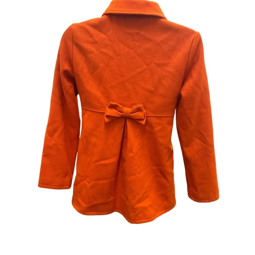 Lot Girls H&M Gymboree Coat M L 9/10 12 Winter Church Dress Coats Orange Plaid - Picture 8 of 9